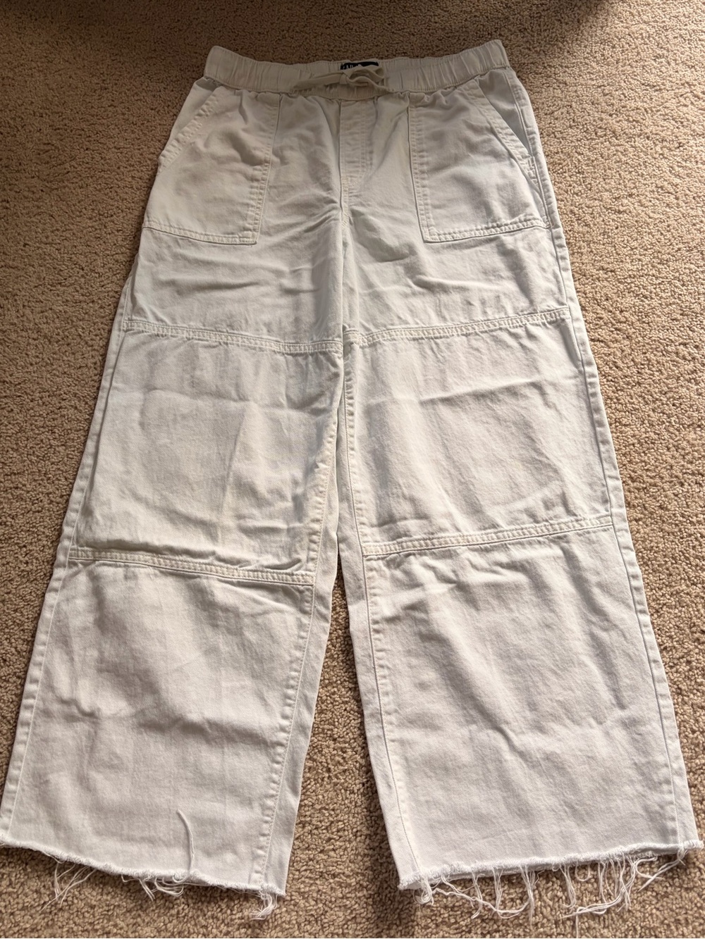 GAP White Utility Wide Leg Pull On Pants